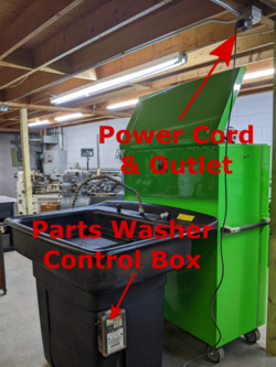 VS parts washer component location diagram